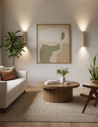 Beige Travertin Væglampe - Valnød Fod 5
