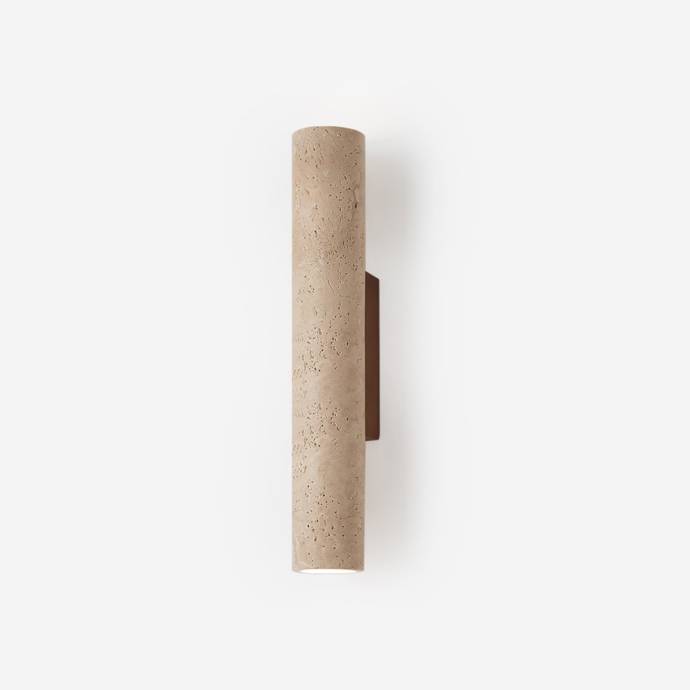 Beige Travertin Væglampe - Valnød Fod 7