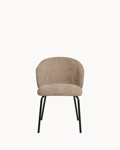 Bela Spisestuestol | Beige Bouclé, Stålben, Komfortabel Design 1