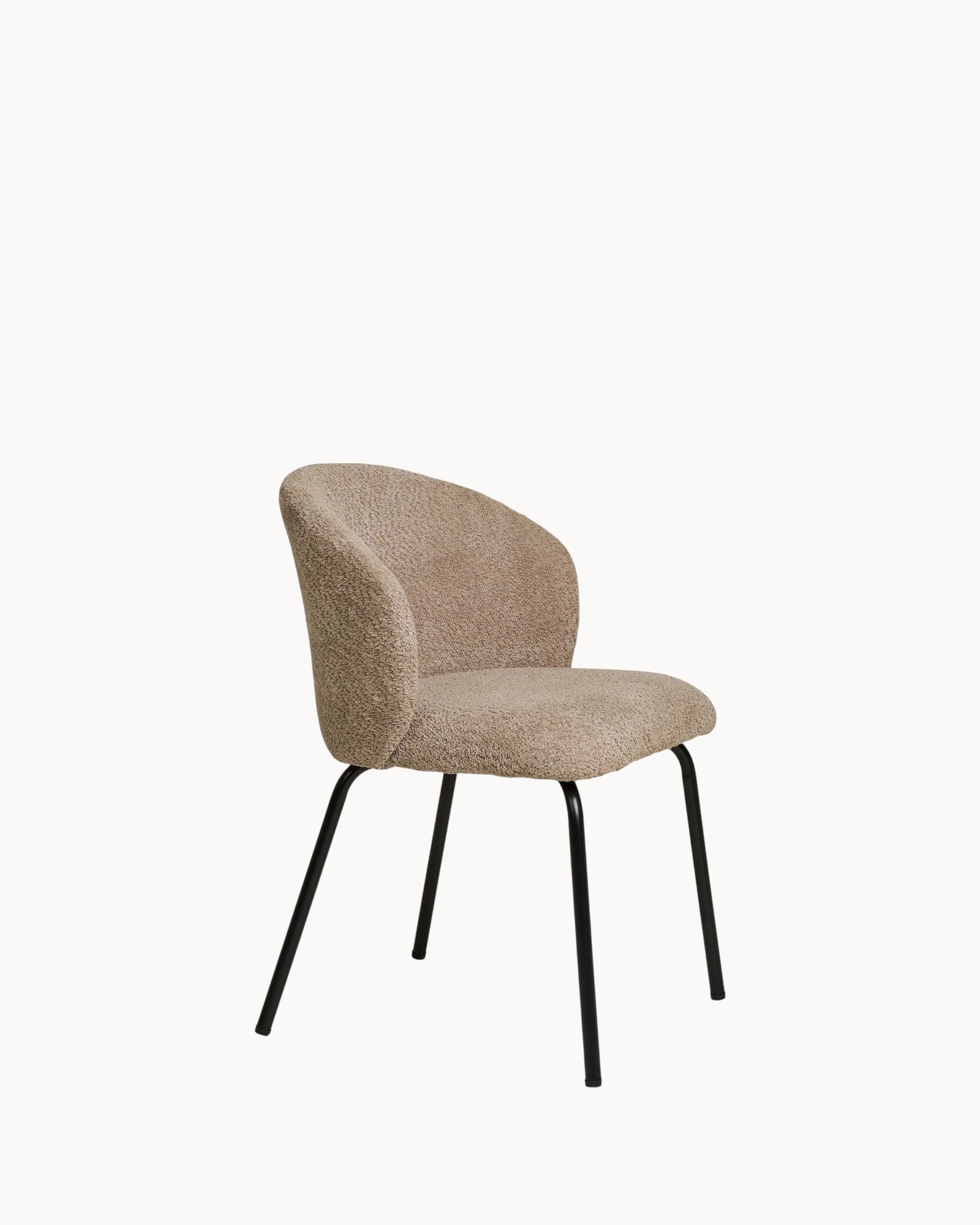 Bela Spisestuestol | Beige Bouclé, Stålben, Komfortabel Design 2