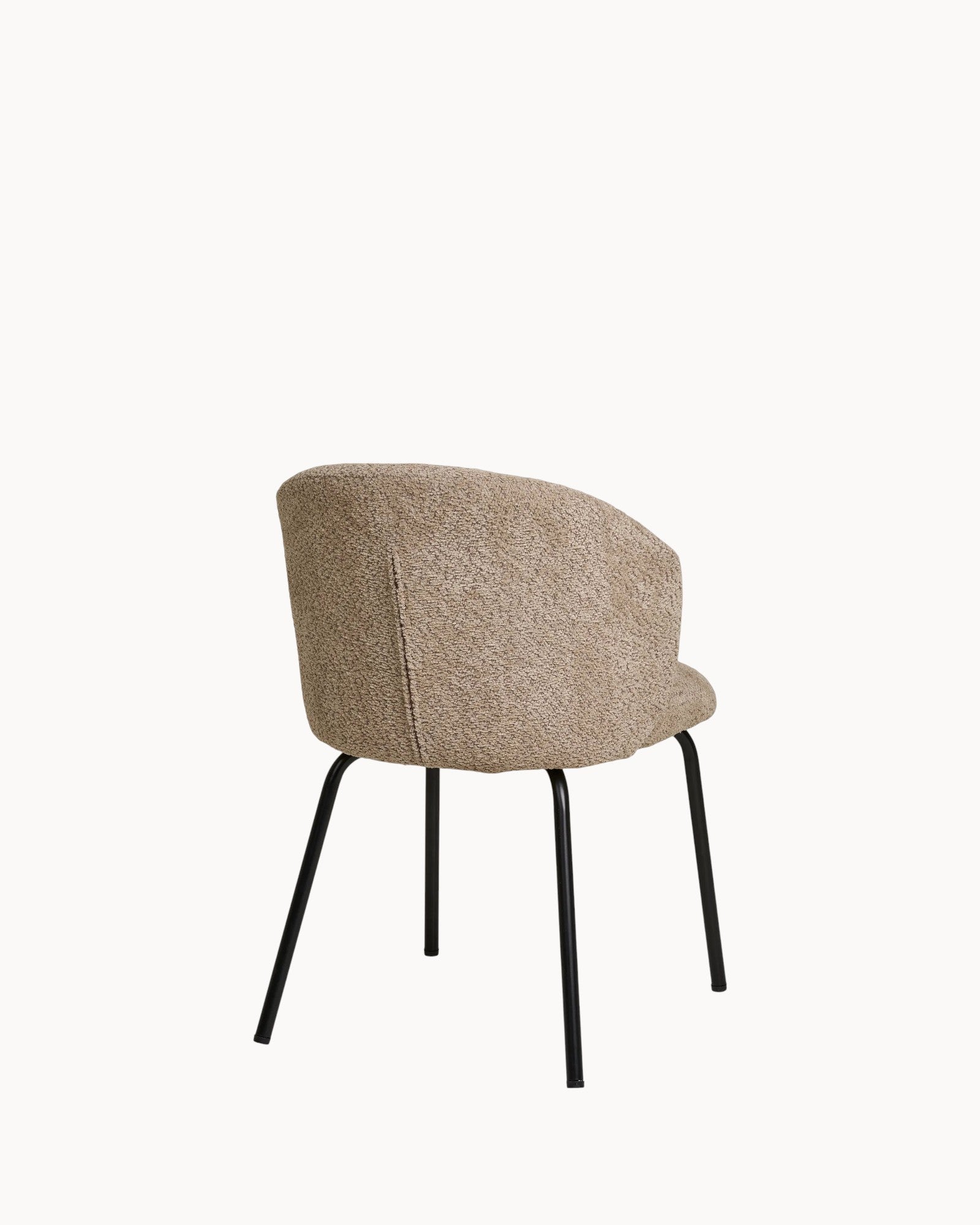 Bela Spisestuestol | Beige Bouclé, Stålben, Komfortabel Design 3