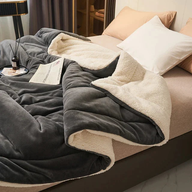 Blødt Vendbart Tæppe til Sofa og Seng med Varm, Fluffy Bagside 7