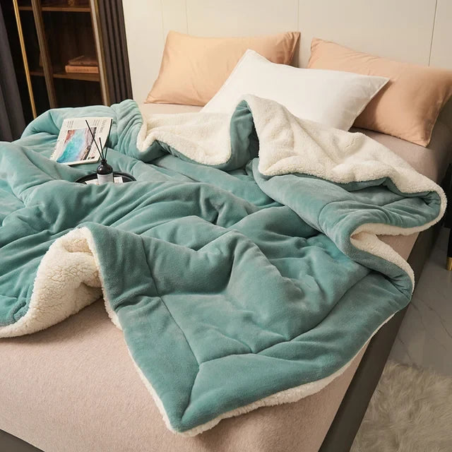 Blødt Vendbart Tæppe til Sofa og Seng med Varm, Fluffy Bagside 9