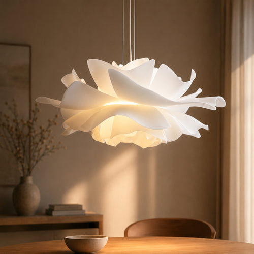 Blomstformet Pendel Lampe - Lotusinspireret Akryldesign til Spisebord og Soveværelse 0
