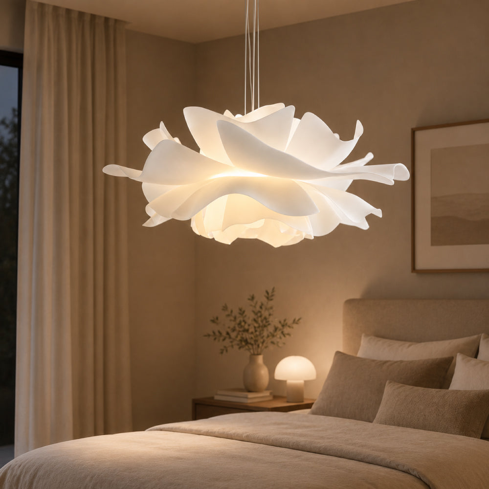 Blomstformet Pendel Lampe - Lotusinspireret Akryldesign til Spisebord og Soveværelse 3
