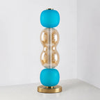 Bobbelformet Bordlampe i Farvet Glas med Messingfod 10