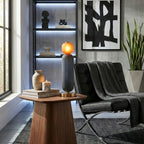 Bobbelformet Bordlampe i Farvet Glas med Messingfod 8