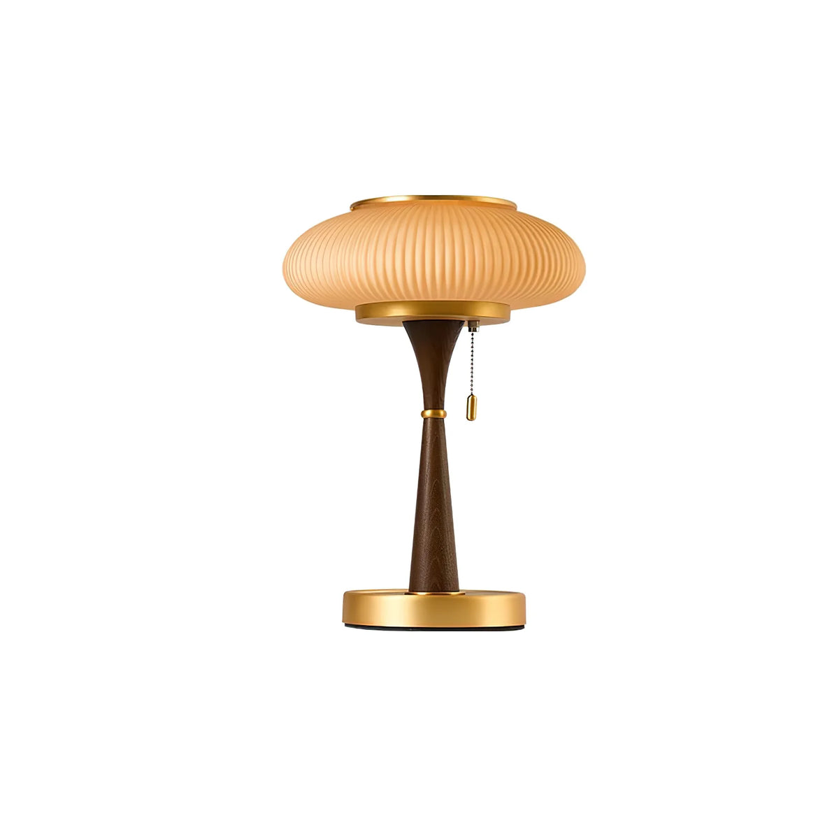 Bordlampe i Glas og Valnødtræ 0