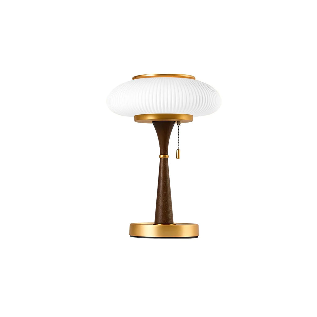 Bordlampe i Glas og Valnødtræ 9