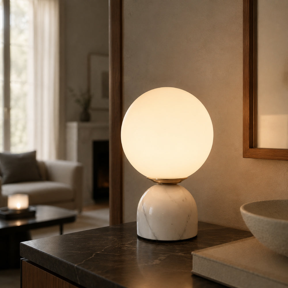 Bordlampe i Marmor – Tidløst Design med Stabil Base og Blødt Lys 10