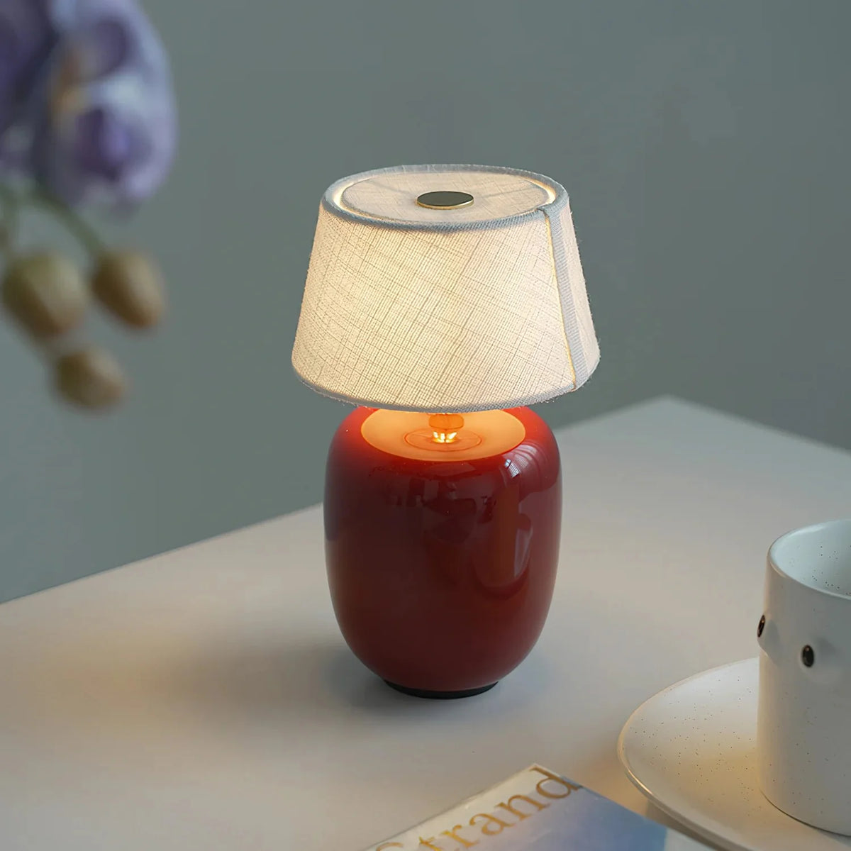 Bordlampe i Stof med Indbygget Batteri og Berøringskontrol 6