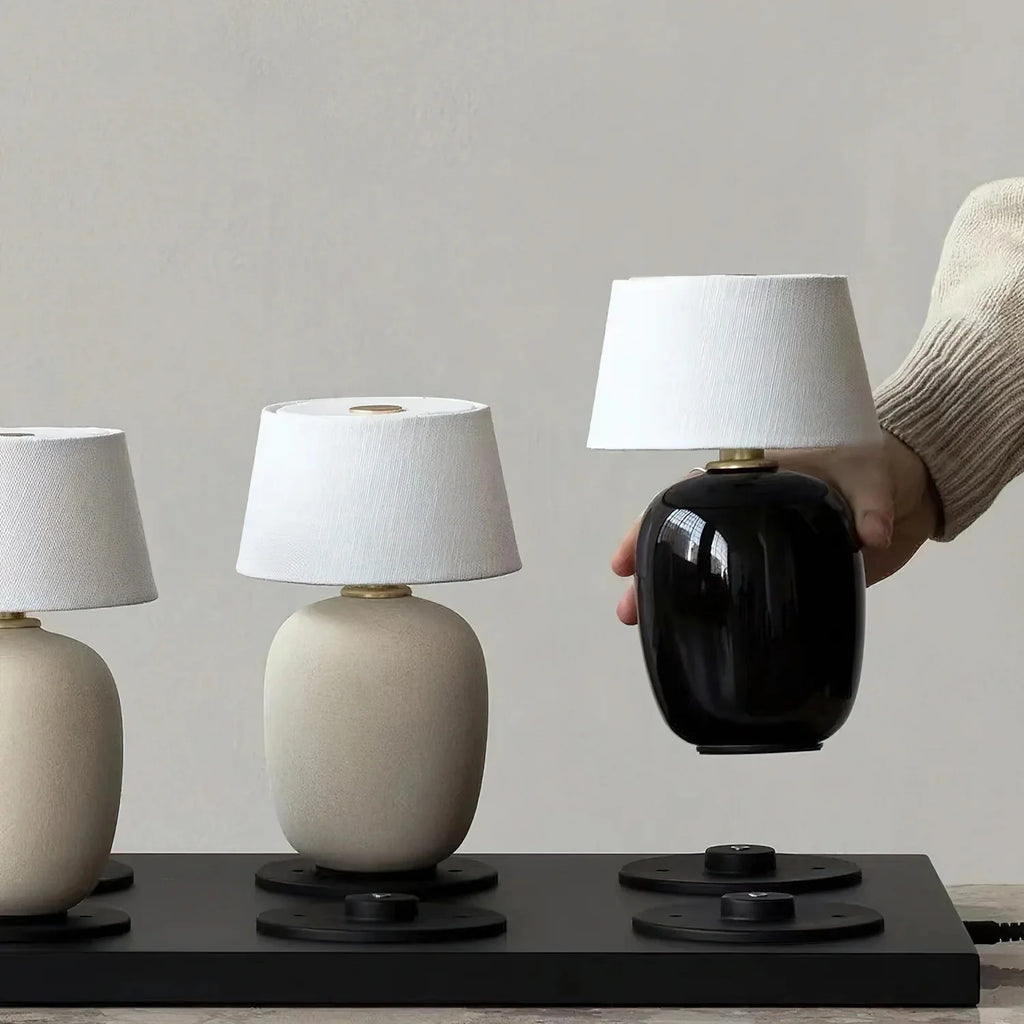 Bordlampe i Stof med Indbygget Batteri og Berøringskontrol 8