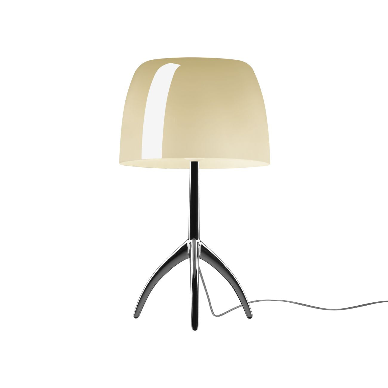 Bordlampe med Kuppelformet Skærm - Elegant Trebenet Stel 15