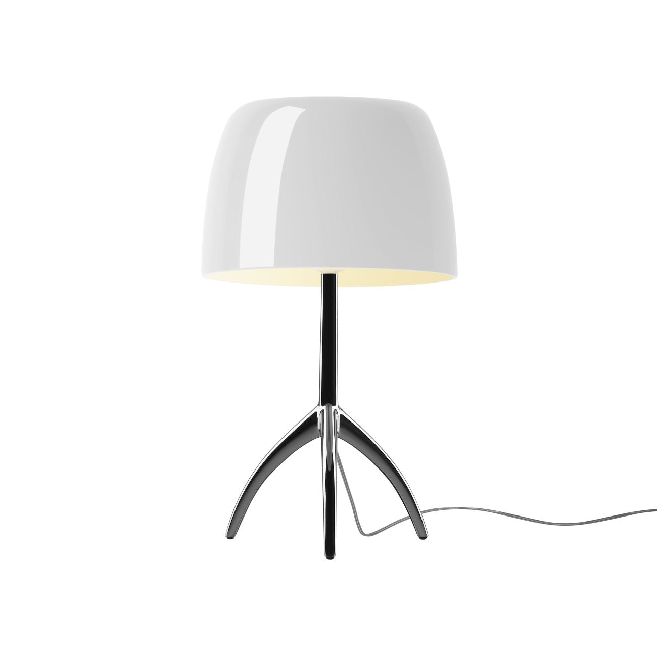 Bordlampe med Kuppelformet Skærm - Elegant Trebenet Stel 16