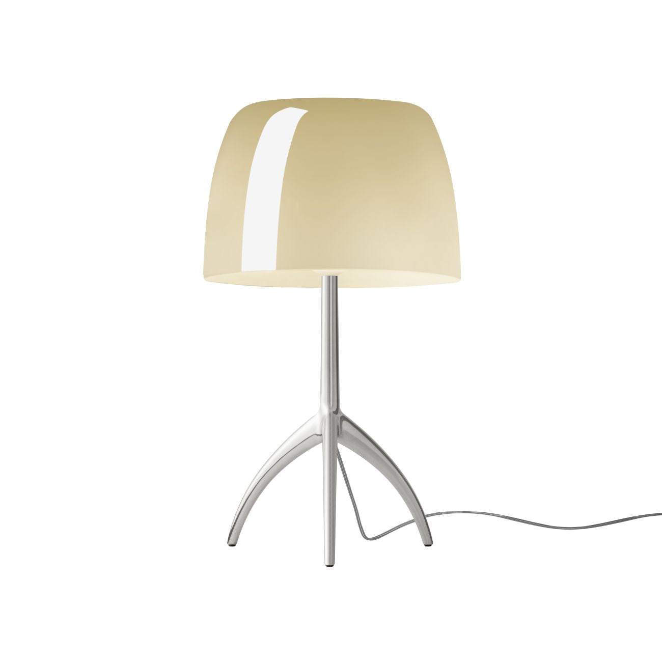 Bordlampe med Kuppelformet Skærm - Elegant Trebenet Stel 18