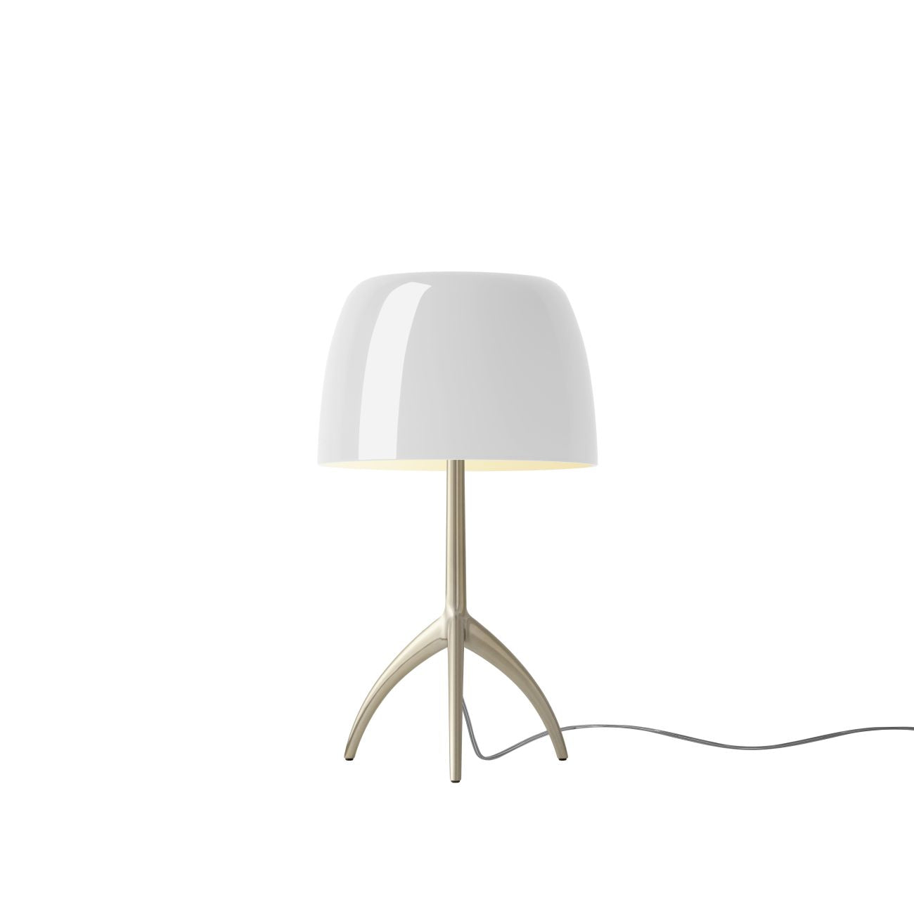 Bordlampe med Kuppelformet Skærm - Elegant Trebenet Stel 22