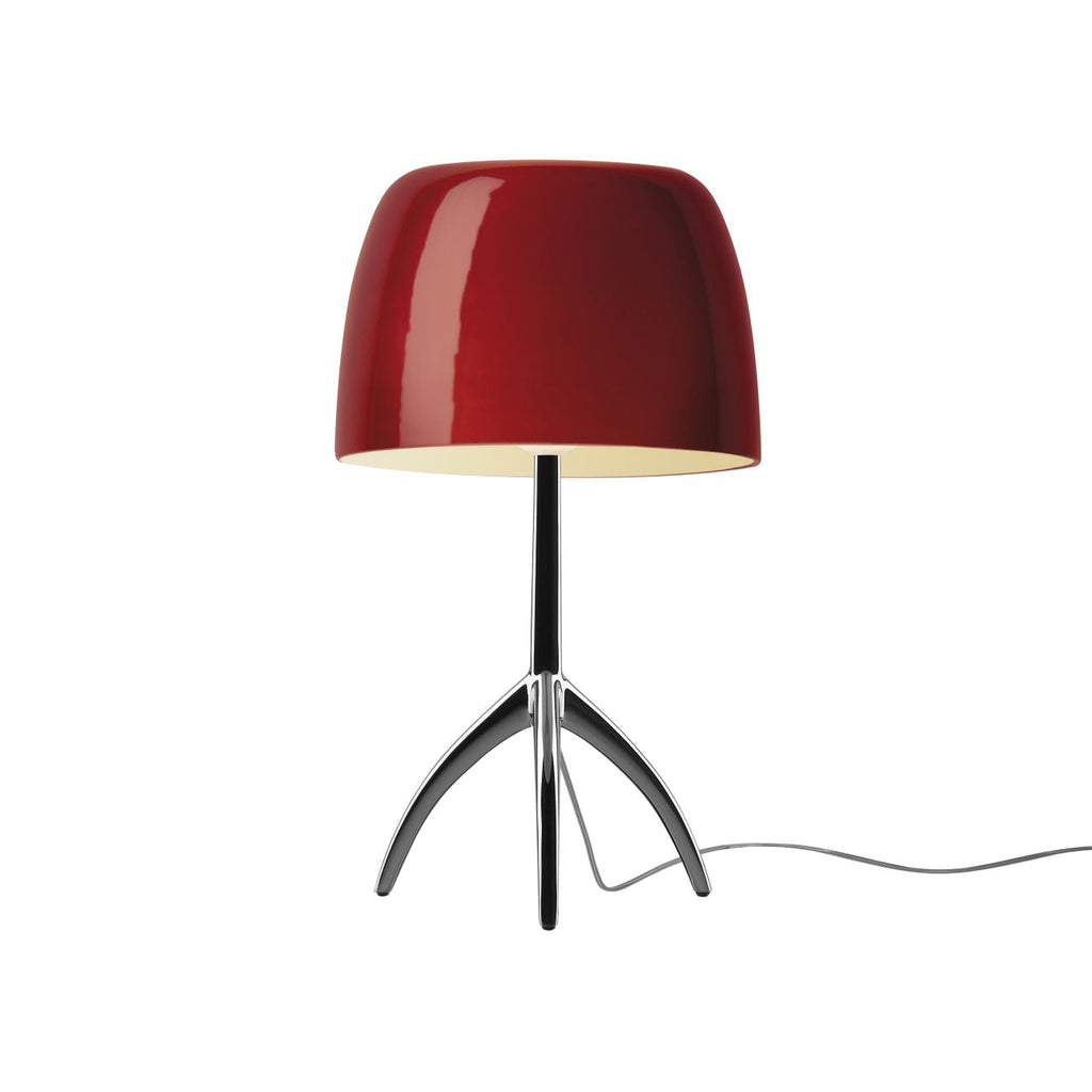 Bordlampe med Kuppelformet Skærm - Elegant Trebenet Stel 23