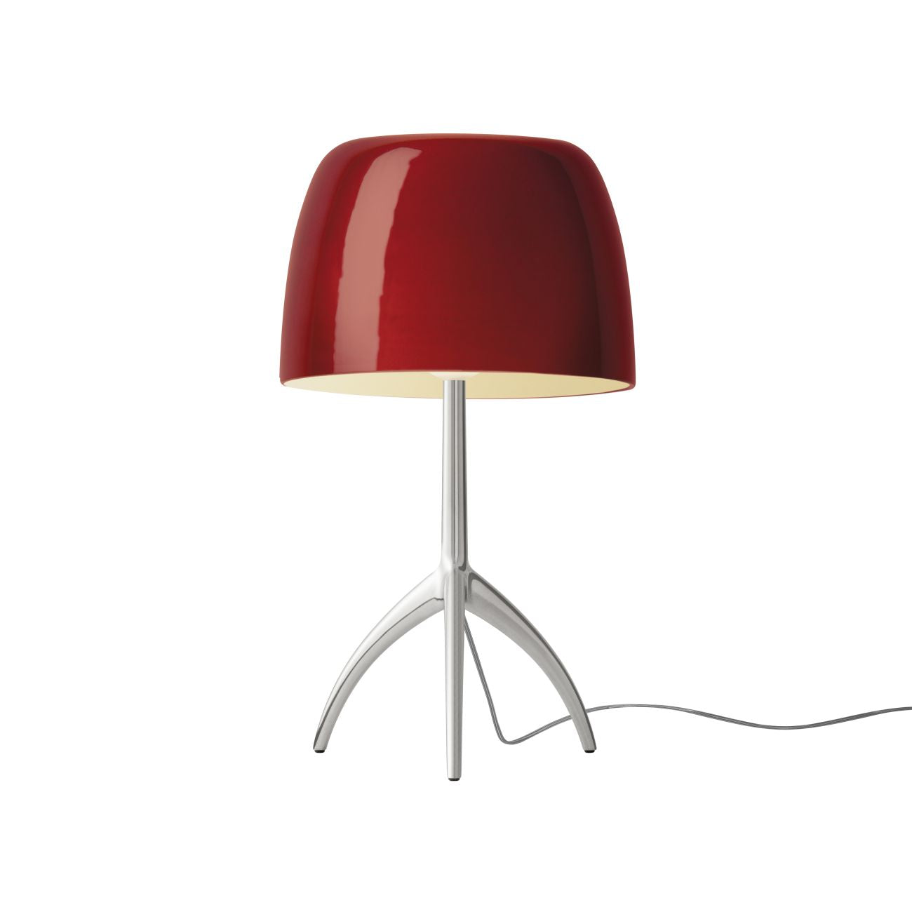 Bordlampe med Kuppelformet Skærm - Elegant Trebenet Stel 24