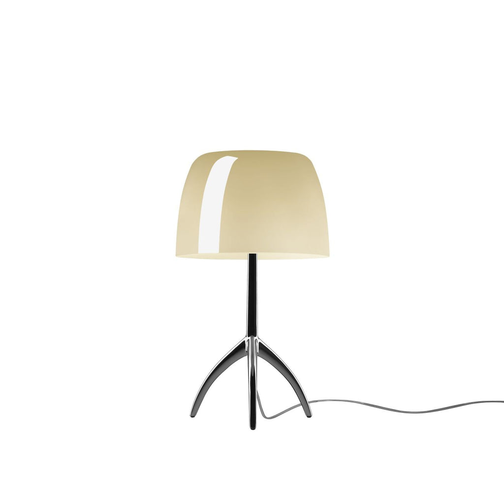 Bordlampe med Kuppelformet Skærm - Elegant Trebenet Stel 25