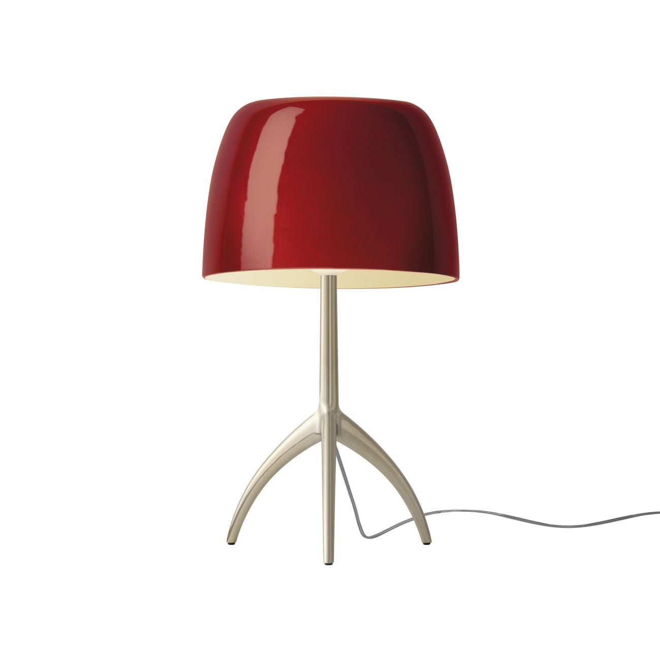 Bordlampe med Kuppelformet Skærm - Elegant Trebenet Stel 27