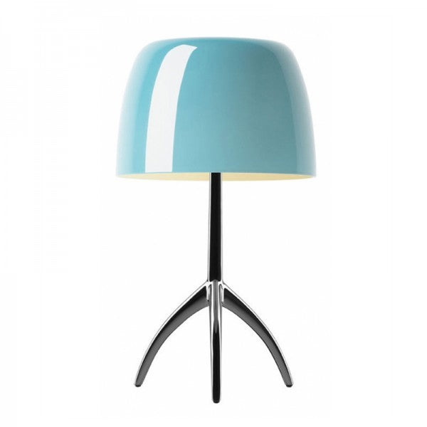 Bordlampe med Kuppelformet Skærm - Elegant Trebenet Stel 28