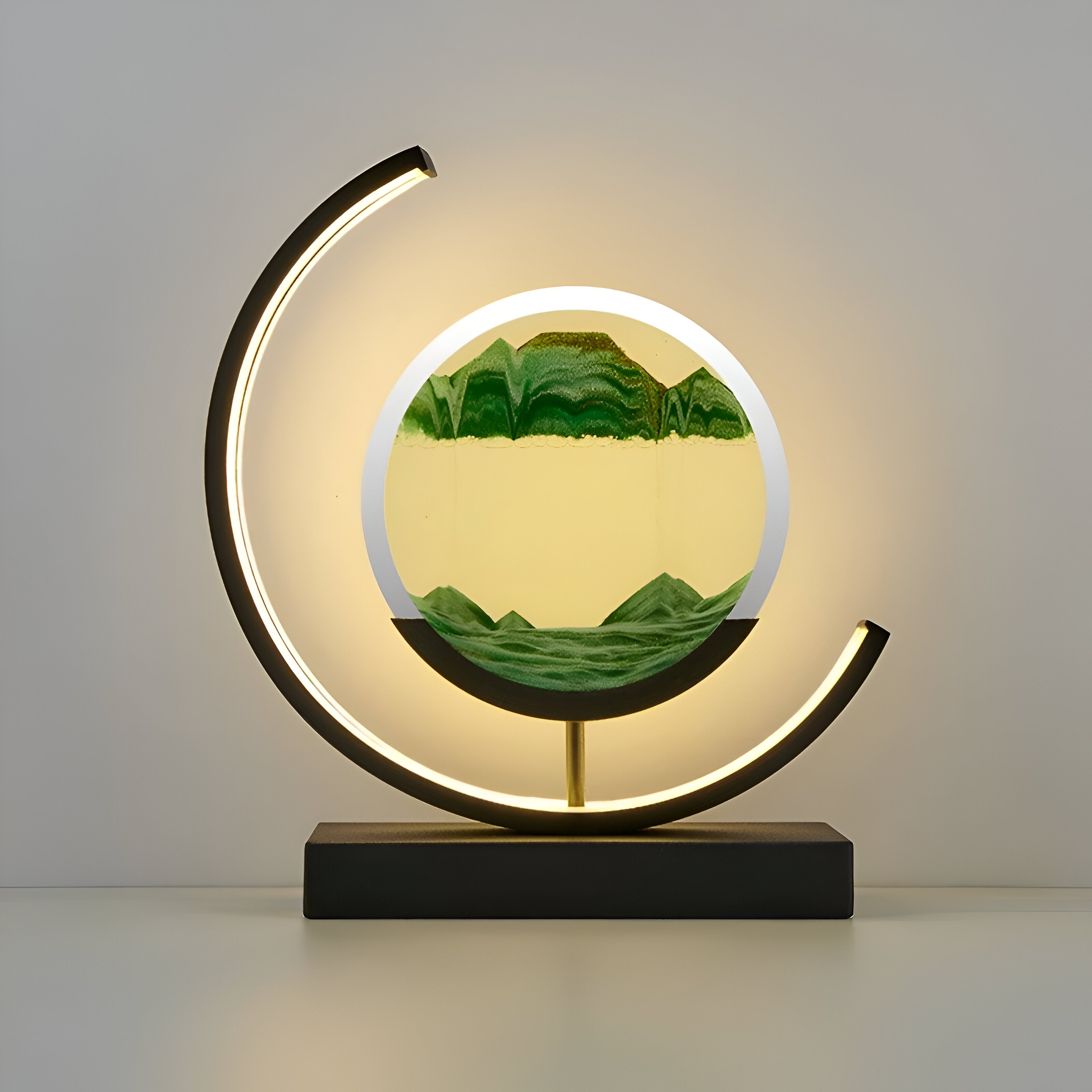Bordlampe med LED og Touch-Kontrol – Dæmpbar Sandkunst til Ro og Afslapning 6