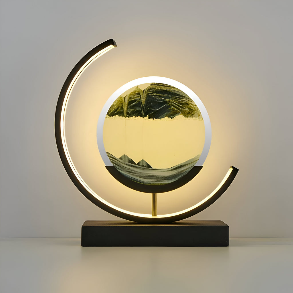 Bordlampe med LED og Touch-Kontrol – Dæmpbar Sandkunst til Ro og Afslapning 7