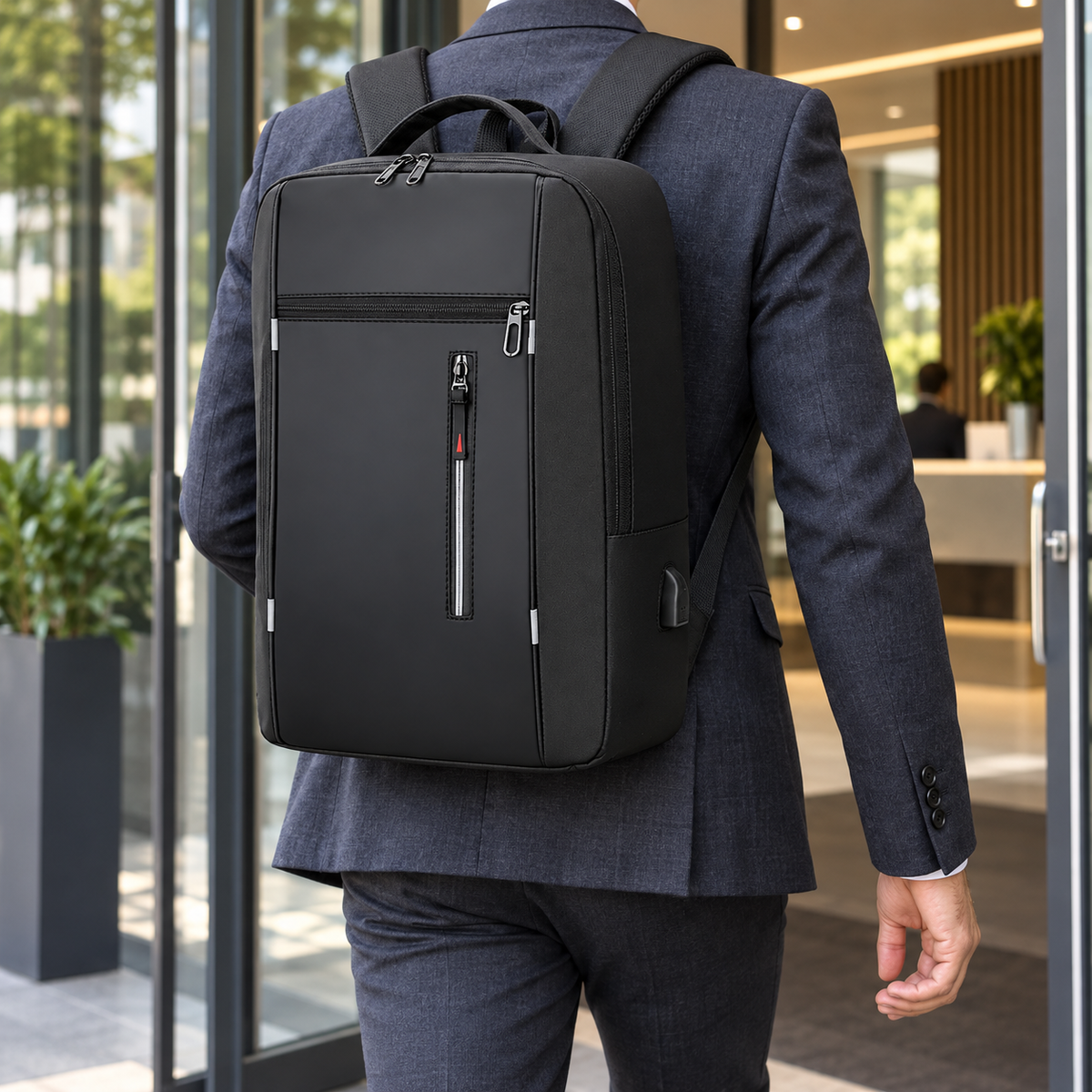 Business-Rygsæk med Laptoprum og USB-Port 0