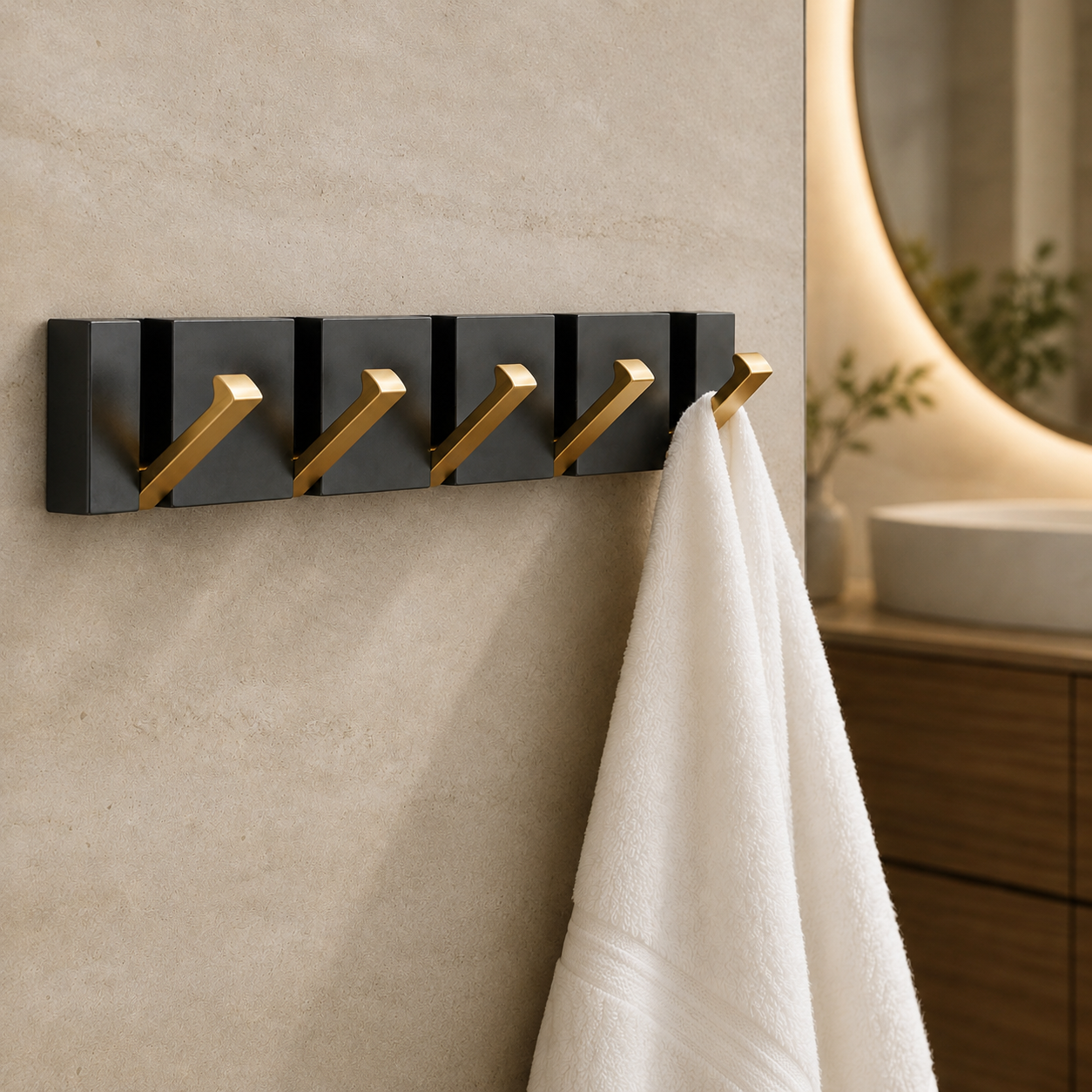 Foldbar Vægkrog i Rustfrit Stål – Minimalistisk Design til Pladsbesparende Opbevaring