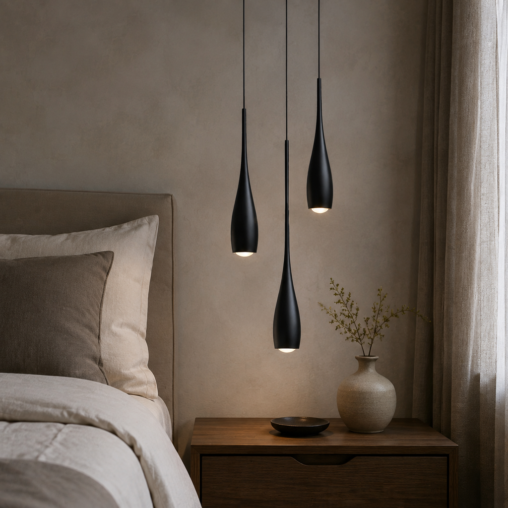 Minimalistisk Pendellampe – Vanddråbeformet Design med Justerbar Ledning