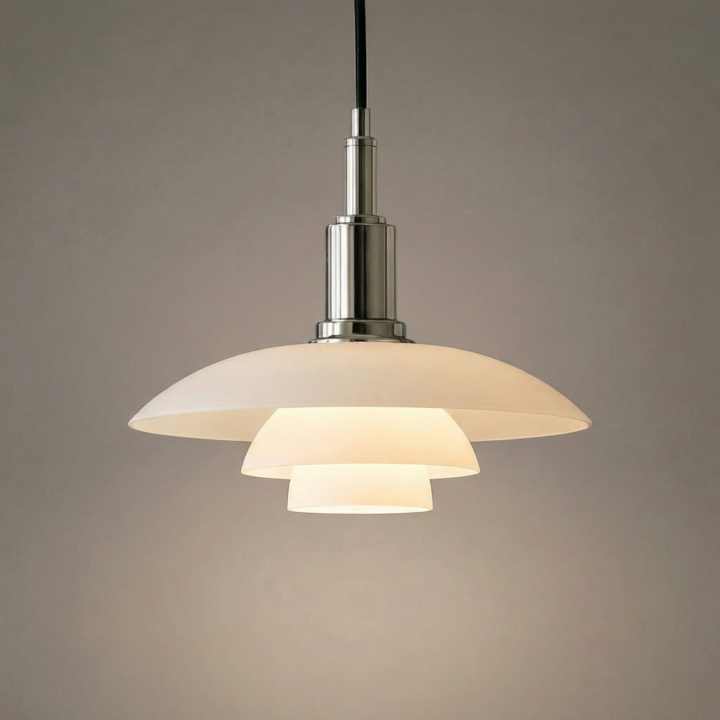 Dansk Design Pendel Lampe - Justerbar Belysning i Glas og Metal 0
