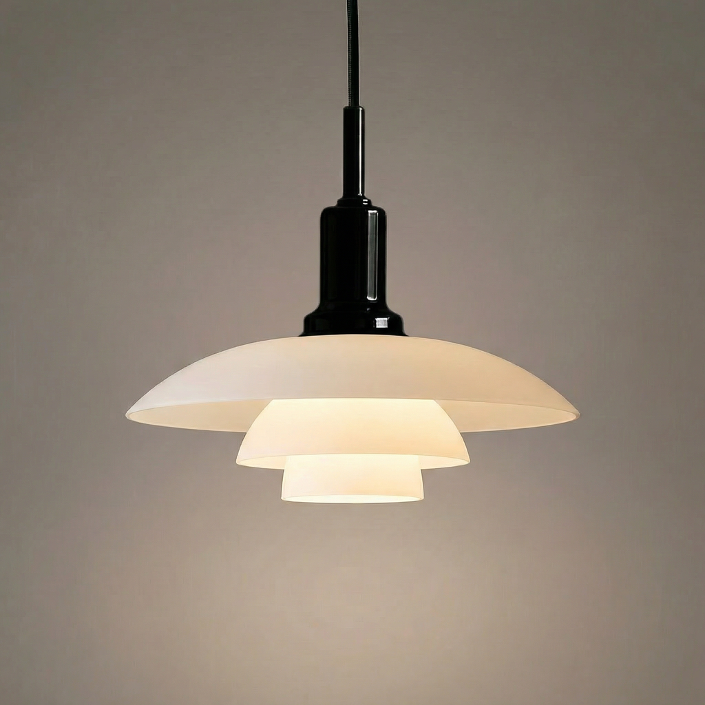 Dansk Design Pendel Lampe - Justerbar Belysning i Glas og Metal 7