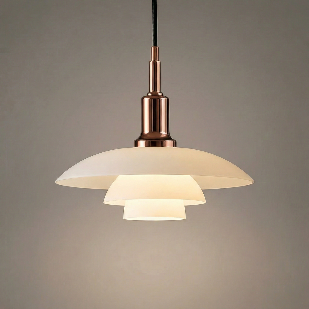 Dansk Design Pendel Lampe - Justerbar Belysning i Glas og Metal 8