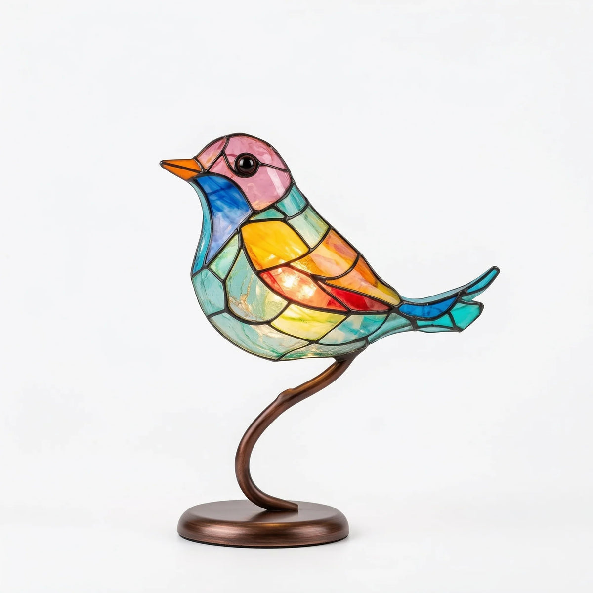 Dekorativ Fuglestatue i Glas – Farverig Glasfigur til Boligen 1