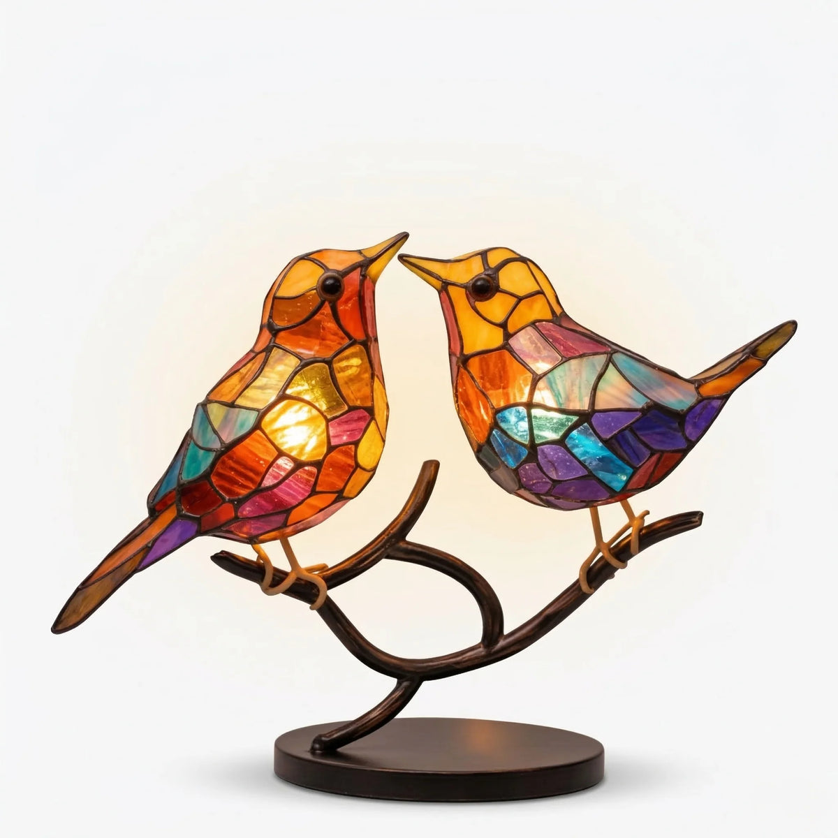 Dekorativ Fuglestatue i Glas – Farverig Glasfigur til Boligen 4