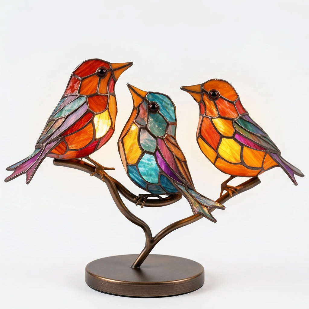 Dekorativ Fuglestatue i Glas – Farverig Glasfigur til Boligen 5