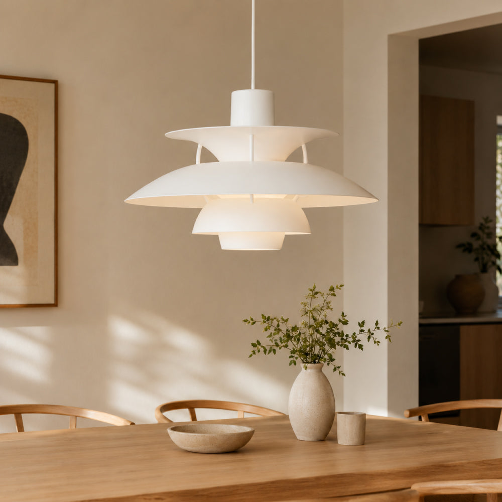 Designer Pendel Lampe i Metal - Flerlags Skærm med Blændfri Belysning 0
