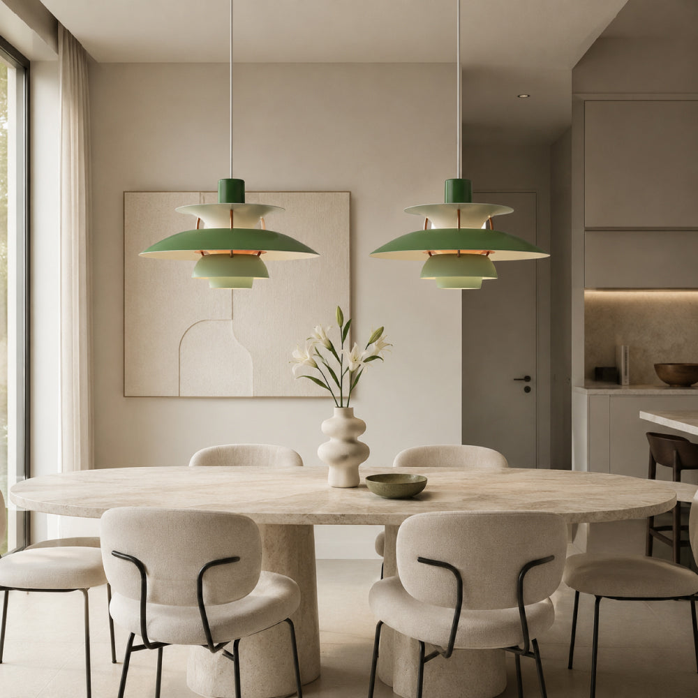 Designer Pendel Lampe i Metal - Flerlags Skærm med Blændfri Belysning 16