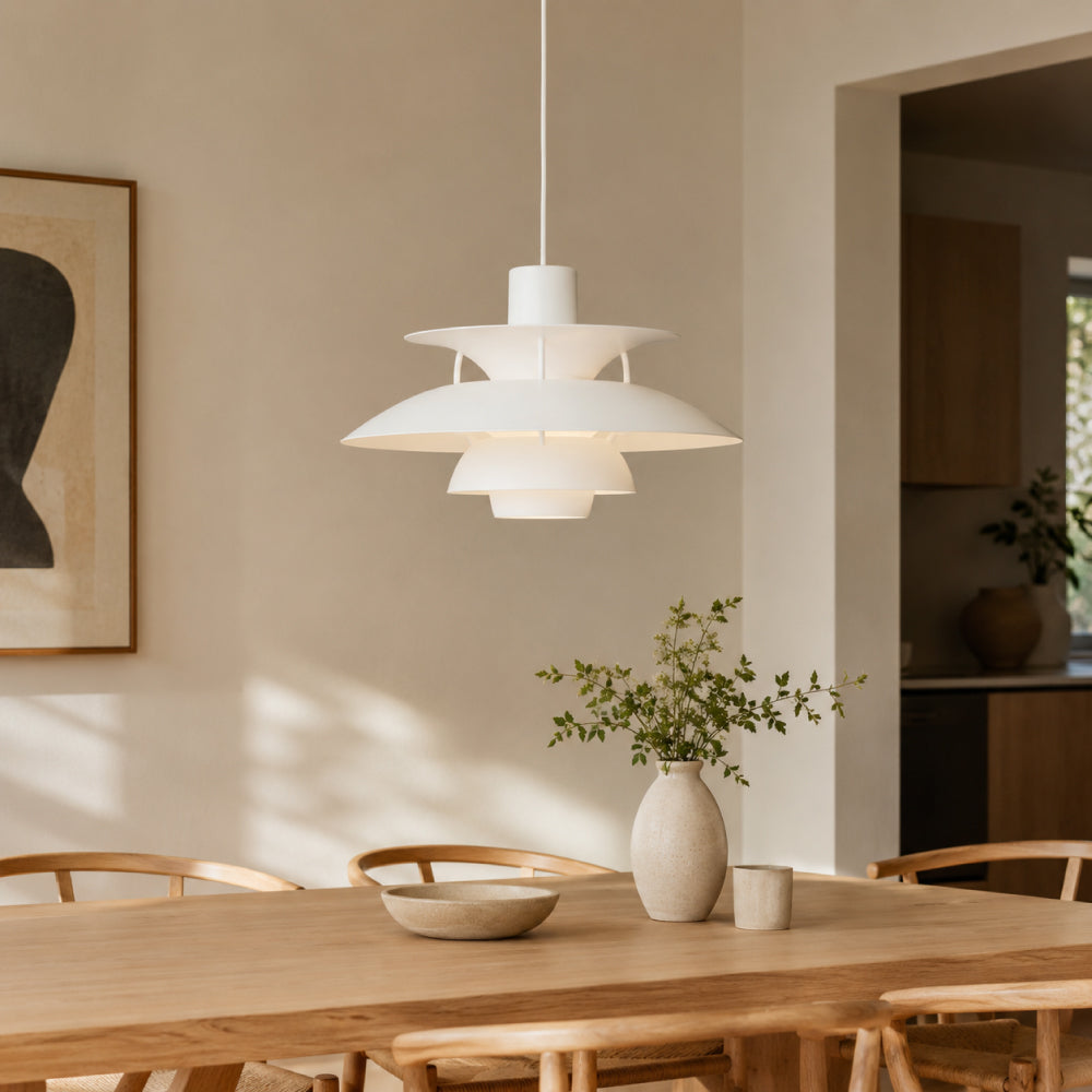 Designer Pendel Lampe i Metal - Flerlags Skærm med Blændfri Belysning 2
