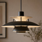 Designer Pendel Lampe i Metal - Flerlags Skærm med Blændfri Belysning 3
