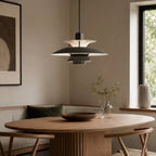 Designer Pendel Lampe i Metal - Flerlags Skærm med Blændfri Belysning 4

