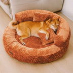 Donut Hundeseng i Blødt Diamond Velvet med Ortopædisk Støtte og Aftagelig Pude 4