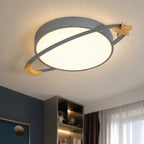 Forsænket Loftslampe i Metal med Træ Måne og Stjerne – Energibesparende LED 0