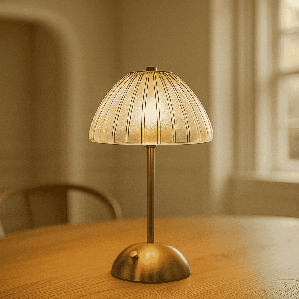 Genopladelig Bordlampe Uden Ledning – Elegant Krystalskærm med Touch-Dæmpning 2