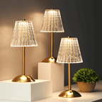 Genopladelig Bordlampe Uden Ledning – Elegant Krystalskærm med Touch-Dæmpning 6