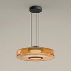 Glas Pendel Lampe - Lagdelt Glasdesign i Tonet Glas med Justerbar Højde 13