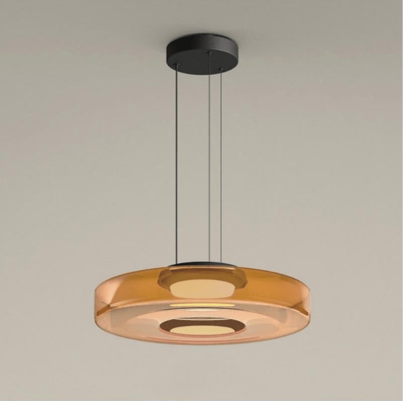 Glas Pendel Lampe - Lagdelt Glasdesign i Tonet Glas med Justerbar Højde 13