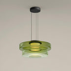 Glas Pendel Lampe - Lagdelt Glasdesign i Tonet Glas med Justerbar Højde 14