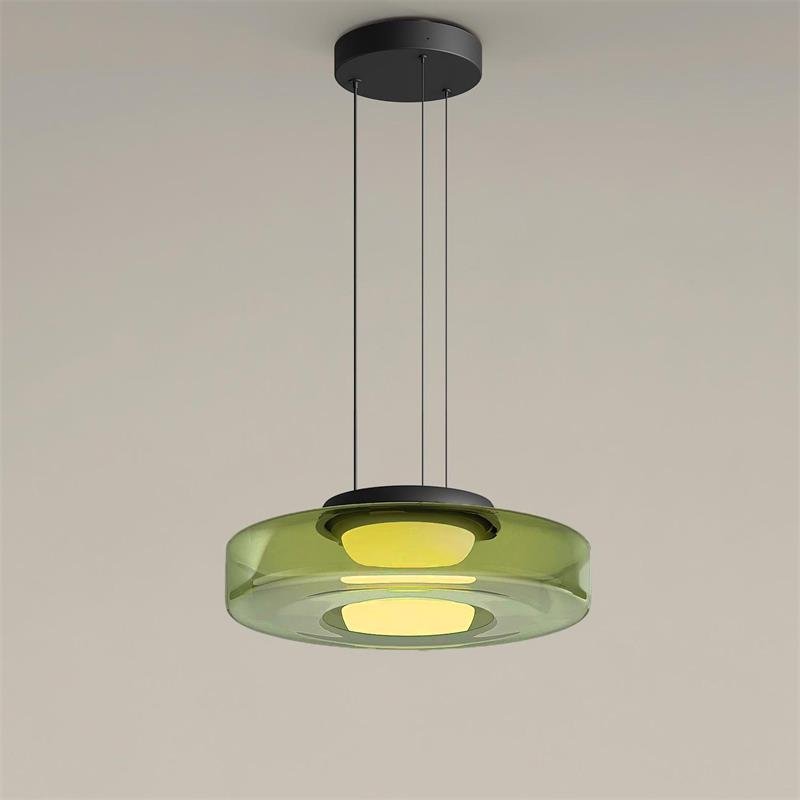 Glas Pendel Lampe - Lagdelt Glasdesign i Tonet Glas med Justerbar Højde 15
