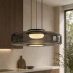Glas Pendel Lampe - Lagdelt Glasdesign i Tonet Glas med Justerbar Højde 33